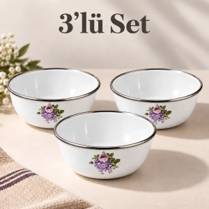  Emaye Muhallebi Tabak 14 Cm Desenli Yemek Kahvaltı Tabak Desenli Salata Cips Tabak Kase