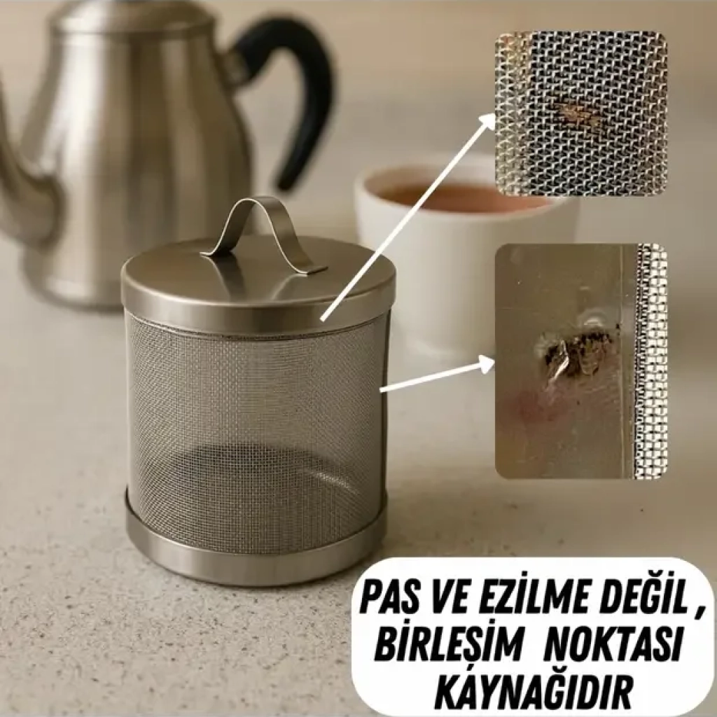 Çaydanlık Demlik İçi Süzgeç Çay Süzgeci Kafes Paslanmaz Çelik 9 cm