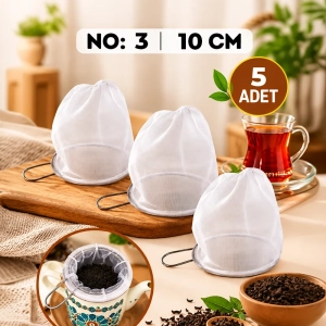 NO:3 10cm 5li-10lu-20li-Torba Demlik Süzgeci Süt Süzgeci Yeniden Kullanılabilir Çay Kahve Süzgeci 