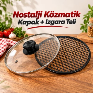Nostalji Közmatik Tencere Cam Kapak ve Izgara Teli
