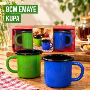 Emaye Kupa 350 ml Emaye Bardak Kampçı Kupası