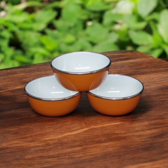 Emaye 14 Cm 3 Adet Karamel Kase