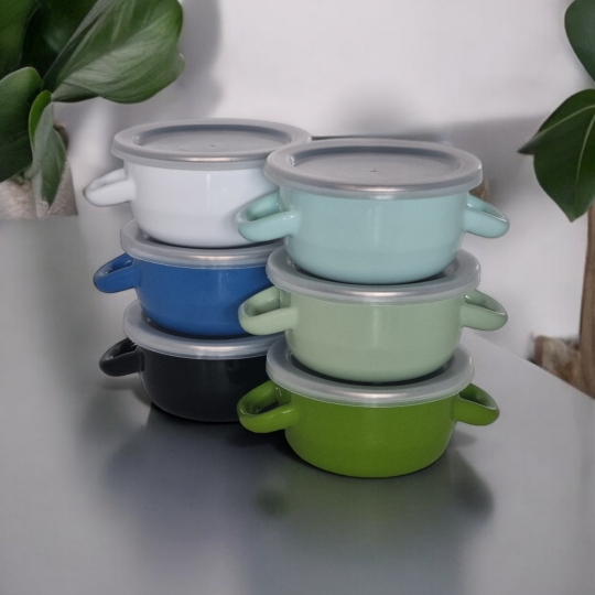 Emaye 12 Cm Çılgın Saklama Kabı 6 lı Set