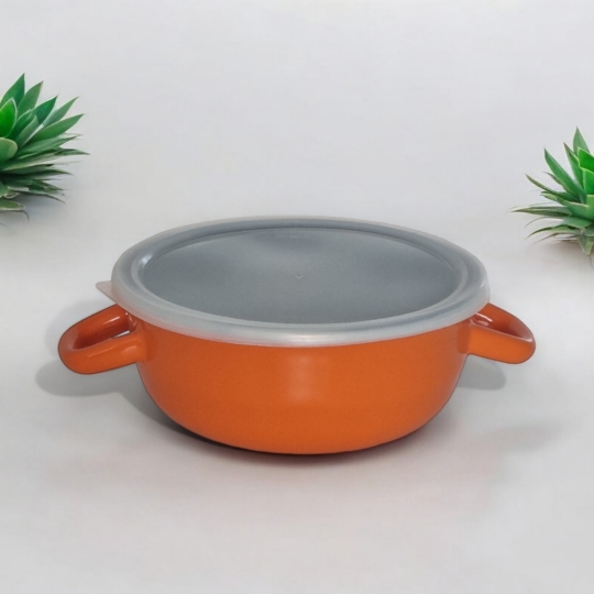 Emaye 18 Cm Çılgın Saklama Kabı Turuncu
