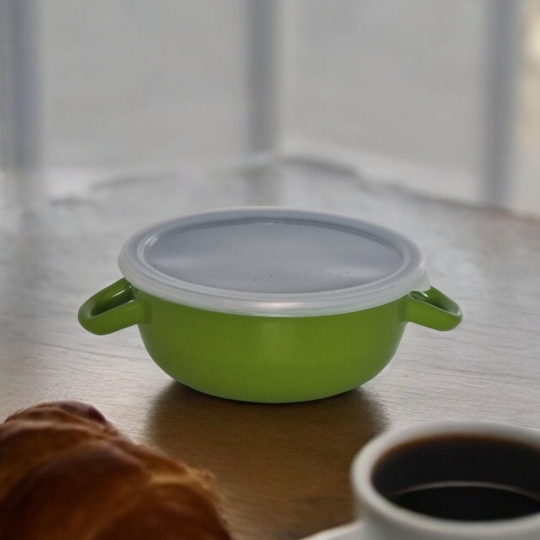 Emaye 18 Cm Çılgın Saklama Kabı Yeşil