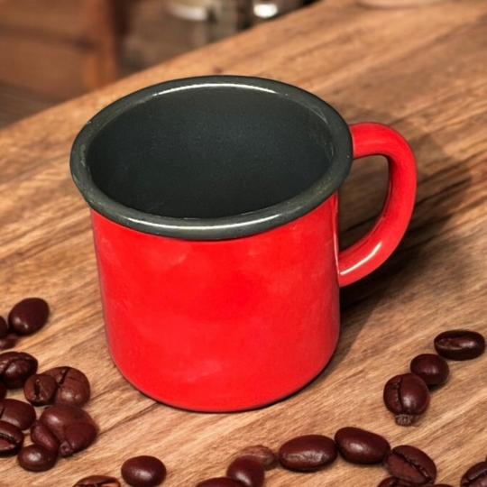 Emaye Kupa 350 Ml Emaye Bardak Kampçı Kupası 3lü Set