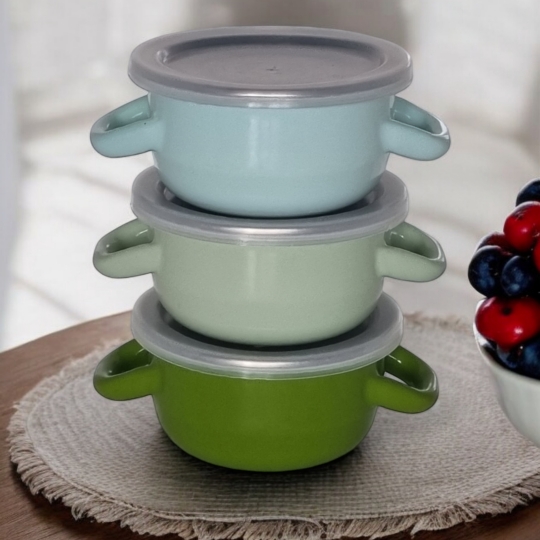 Emaye 12 Cm Çılgın Saklama Kabı 3 Lü Set YFS