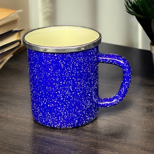 Kupa 8cm Emaye Ayran Kupası Meşrubat Kupası Çay Kahve Kupası Lacivert