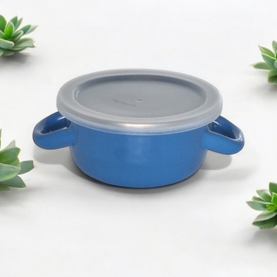 Emaye 12 Cm Çılgın Saklama Kabı Mavi