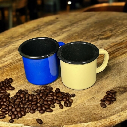 Emaye Kupa 350 Ml Emaye Bardak Kampçı Kupası 2li Set