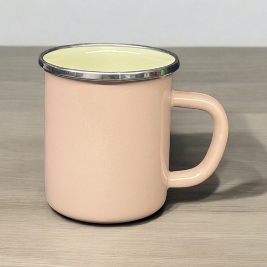 Kupa 8cm Emaye Ayran Kupası Meşrubat Kupası Çay Kahve Kupası Pembe