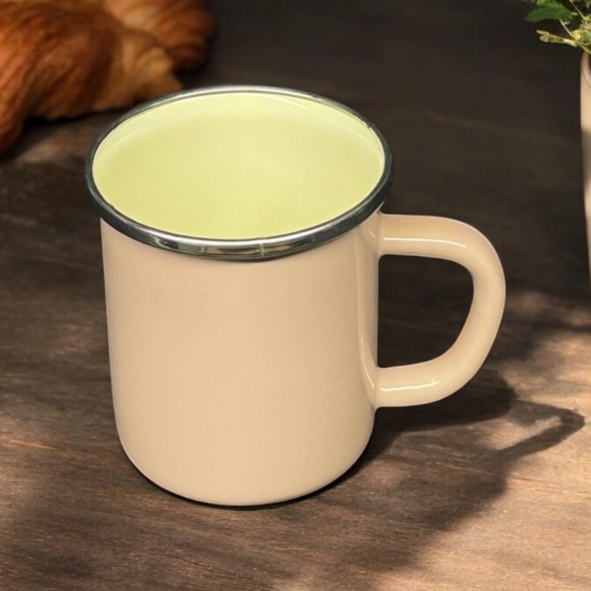 Kupa 8cm Emaye Ayran Kupası Meşrubat Kupası Çay Kahve Kupası Pembe