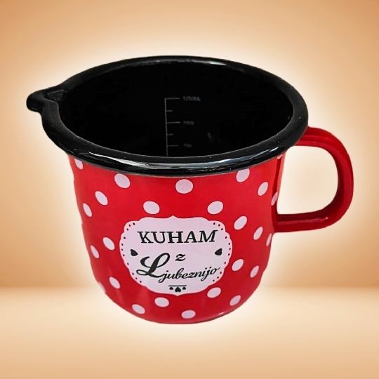 Yumurta Haşlama Sos Ve Mama Yapma Sütlük 1250ml Kırmızı Puantiyeli