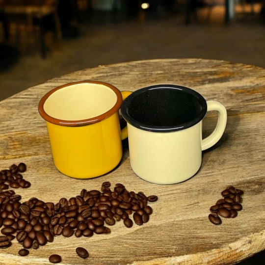 Emaye Kupa 350 Ml Emaye Bardak Kampçı Kupası 2li Set