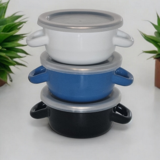 Emaye 12 Cm Çılgın Saklama Kabı 3 Lü Set SMB