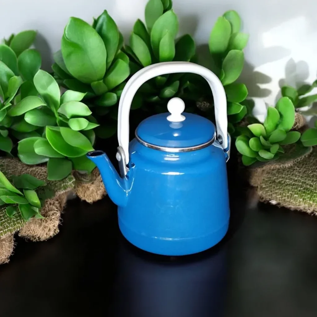 1-1,5-2 litre emaye mavi kahve demlik suluk kettle bitki demklik çaydanlık nostalji çinko vintage