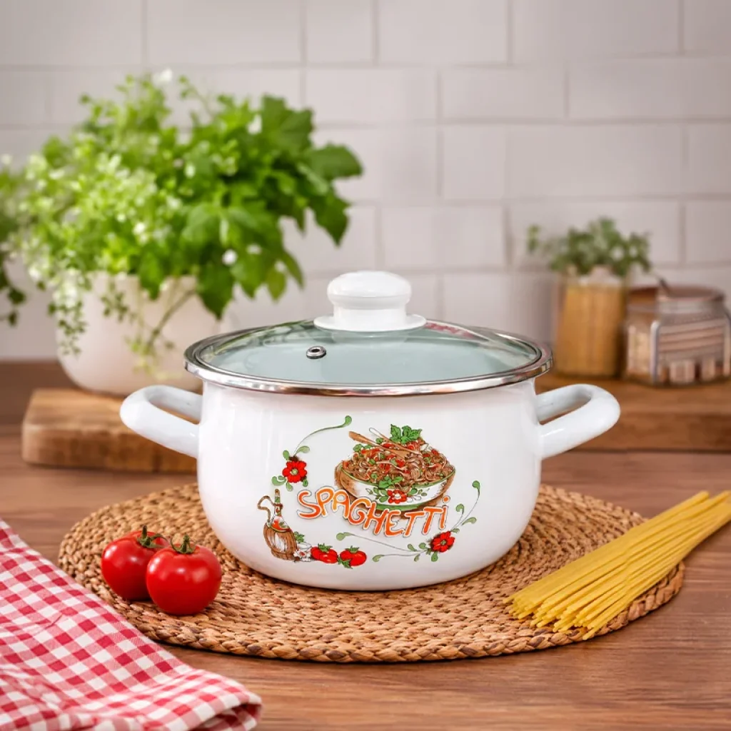 16-18-20-22-24 cm 5lİ set Emaye Tencere Vintage