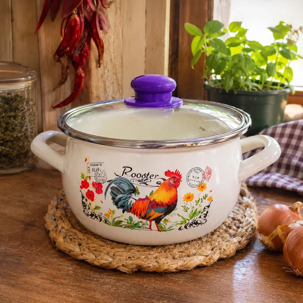 16 cm Emaye Tencere Vintage