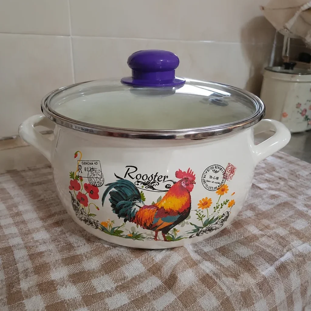 16 cm Emaye Tencere Vintage