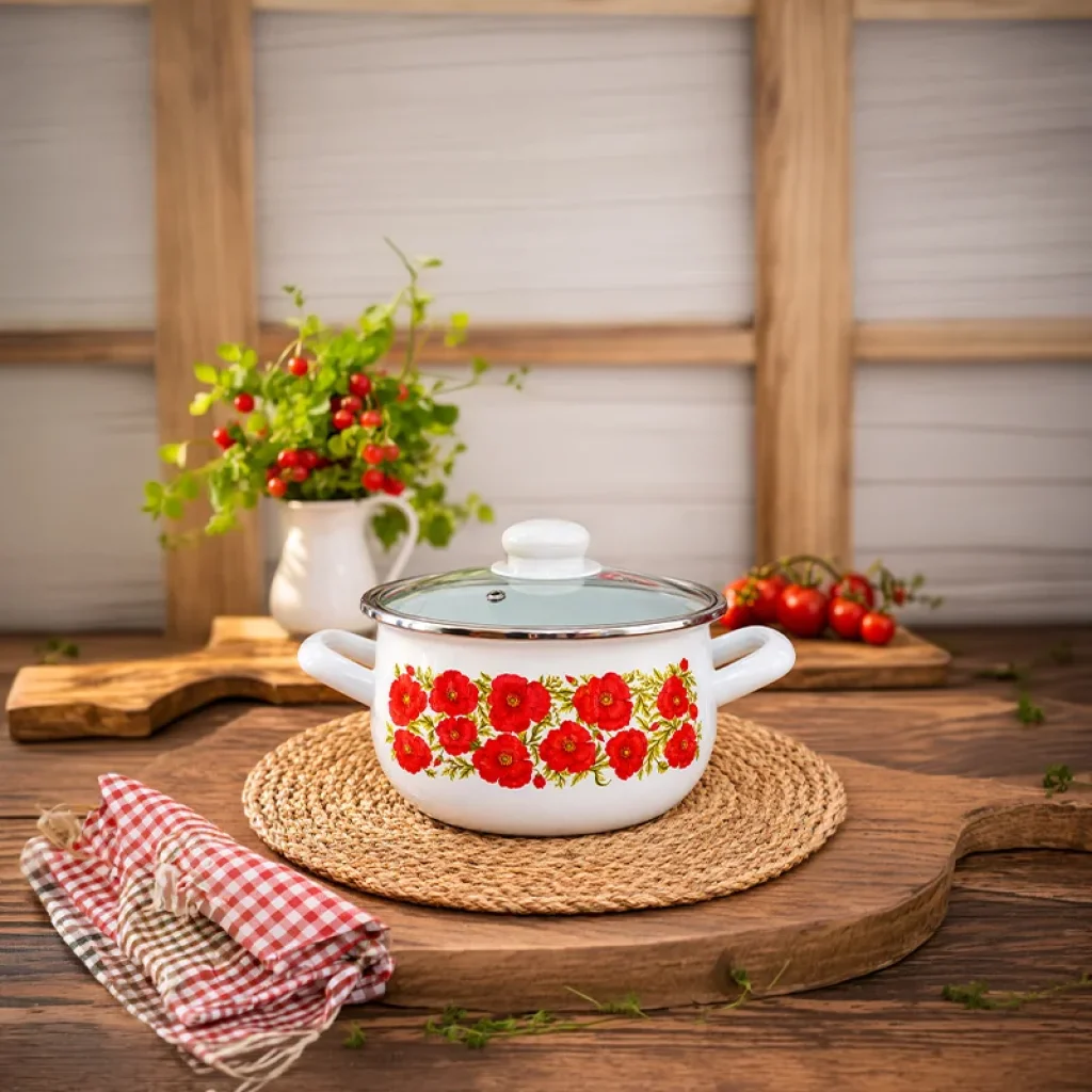 16-18-20-22-24 cm Emaye Tencere Vintage