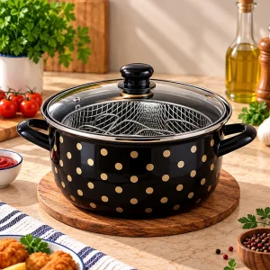 Emaye 22 Cm 3,7 Litre Fritöz - Cips Tenceresi - Kızartma Tenceresi