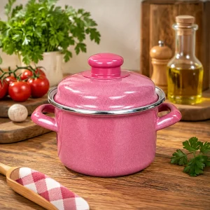 Lüks Emaye Mini Tencere 12cm 900ml TURKUAZ