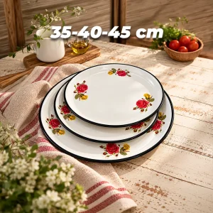 35-40-45 Cm Emaye Sini 3'lü Set