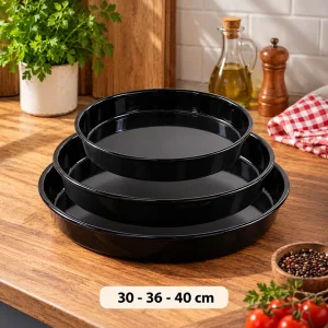 Yuvarlak Fırın Tepsisi Seti 3 Adet 30-36-40 Cm