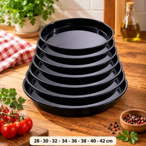 Emaye Fırın Tepsisi Yuvarlak 8'li Set 28-30-32-34-36-38-40-42 Cm
