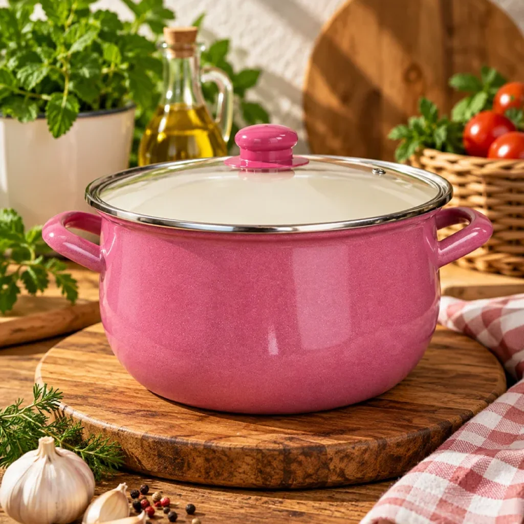 Emaye Yoğurt Tenceresi Bombeli Tencere 24cm 5 Litre Turkuaz